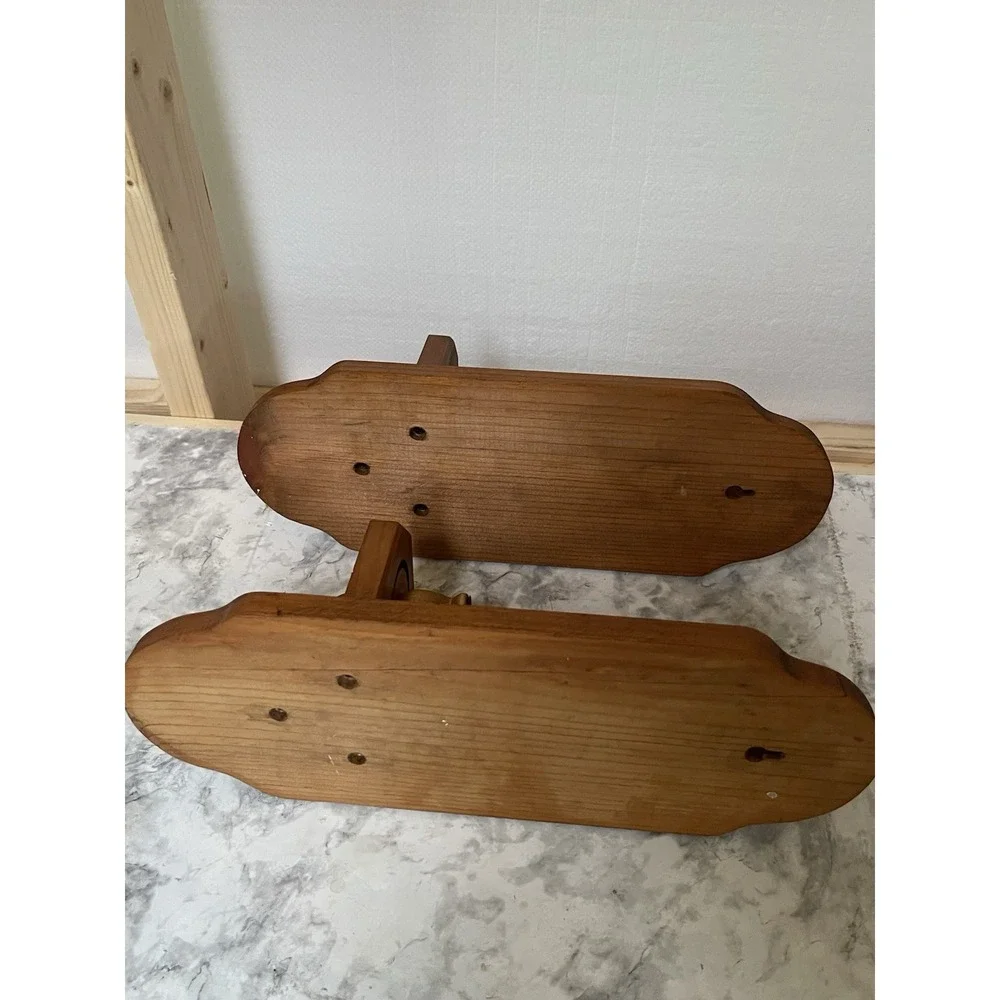 Vintage Bow Wooden Wall Sconce Candle Holder Set Of 2 Cottage Core Decor